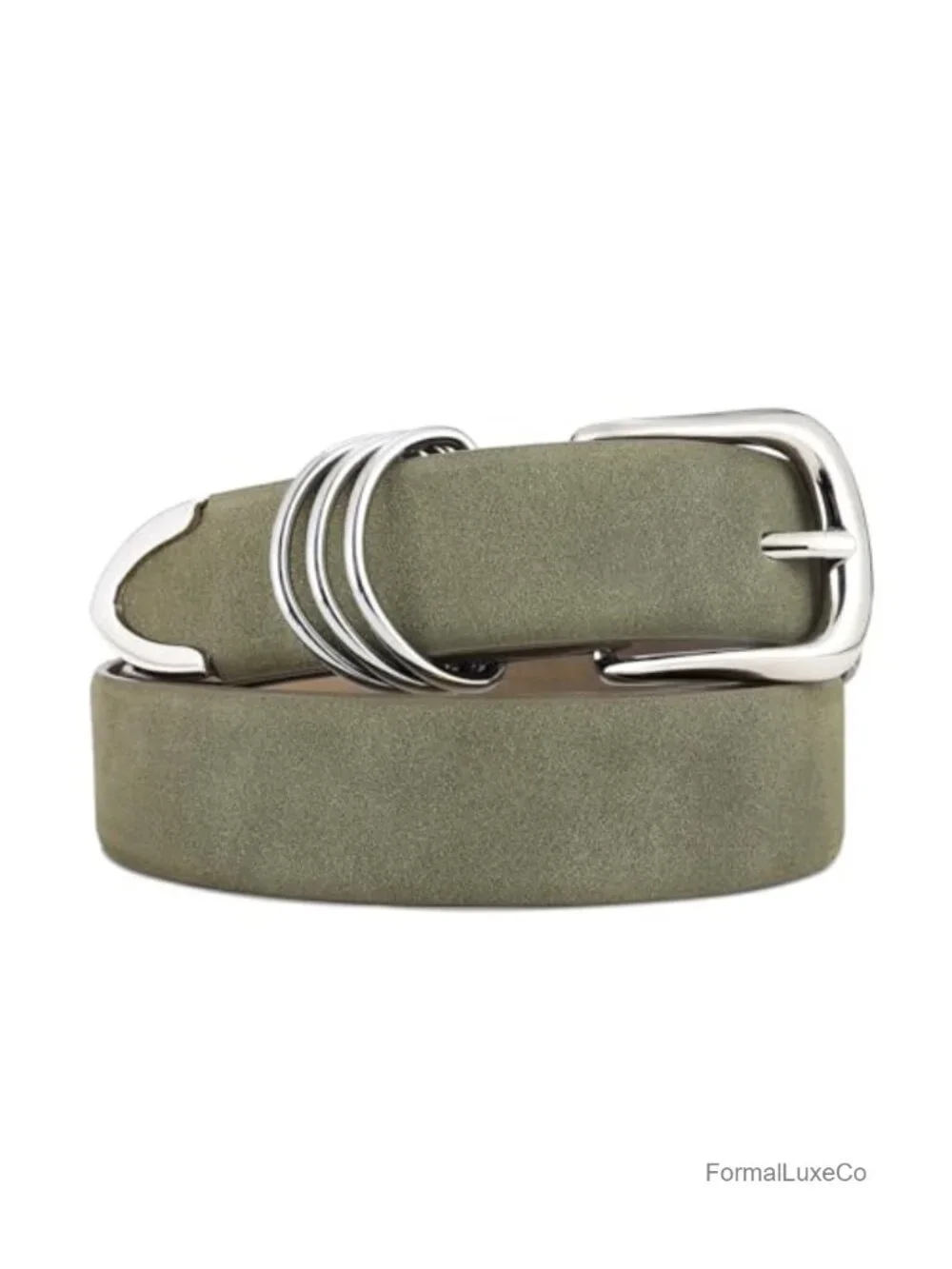 Faux Leather Waist Belt with Gold Buckle for Women Elegant